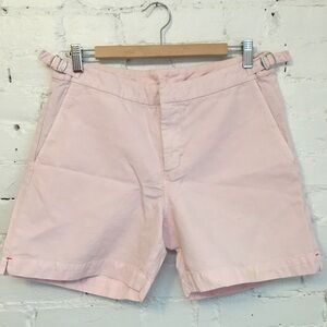 Orlebar Brown cotton chino shorts pink oxford size 12